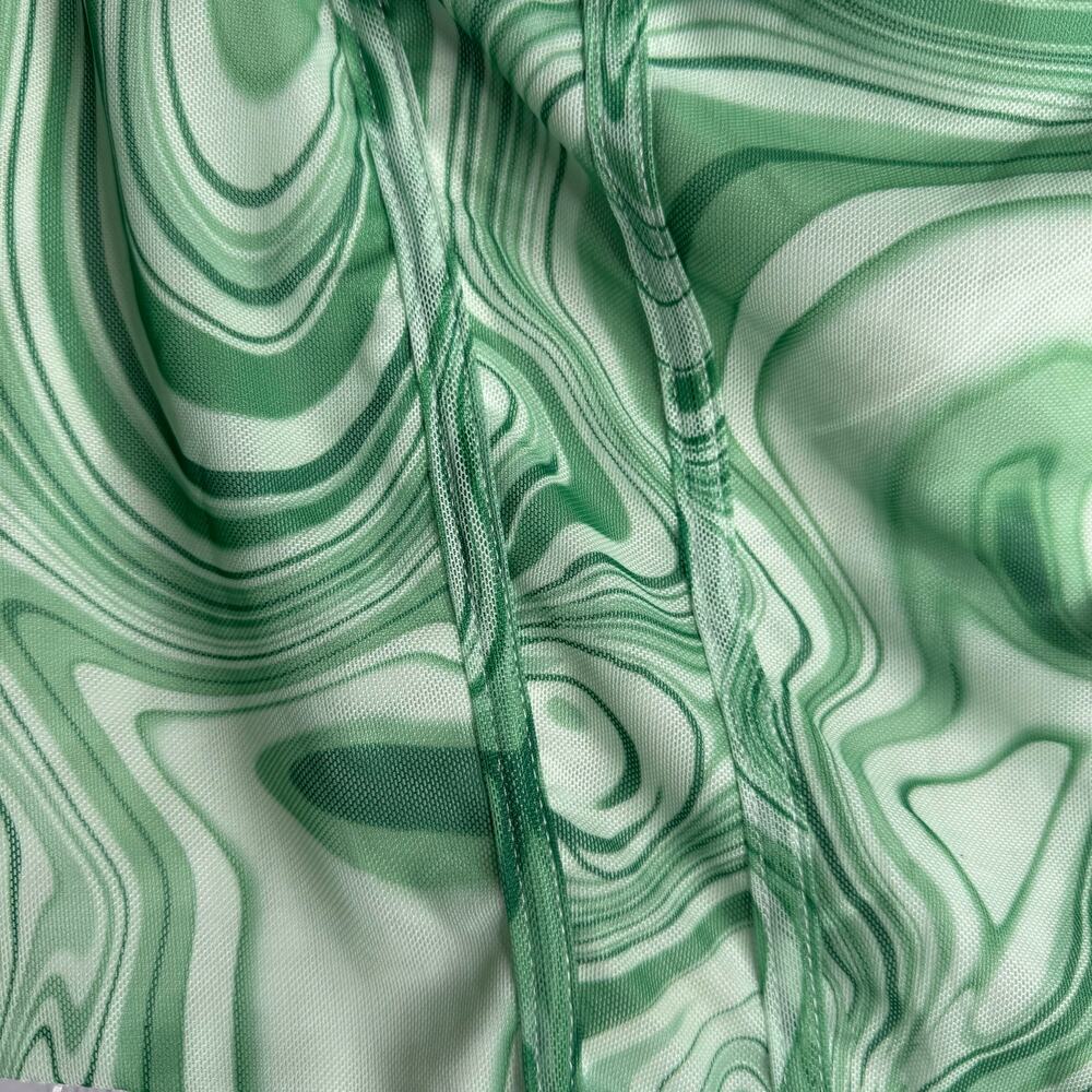 Princess Polly Swirled Green Cropped Tank Top Size 12 Festival Retro Summer - Picture 3 of 7